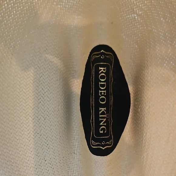 Women's Cream Straw Cowboy Hat with Black Hatband - Picture 7 of 10